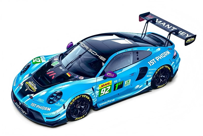 1:64 Porsche 991 GT3 R 2025 LeMans 24H Trends Hobby LMGT3 Winner #92 DIECAST Civil Car Model