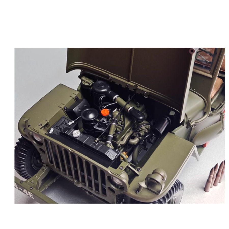 PREMIUM X 1943 Jeep Wells MB Trailer M3 Anti Tank Set Olive green 1:8 DIECAST Tank