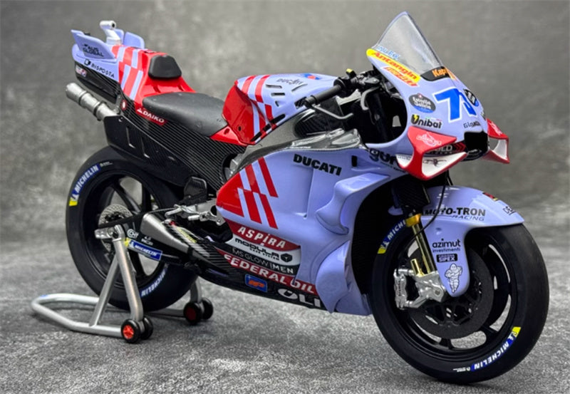 Kiloworks MOTOGP Ducati Gresini Racing Team GP23 Alex 73 # Pony blue 1:12 motorcycle Pre-built Model