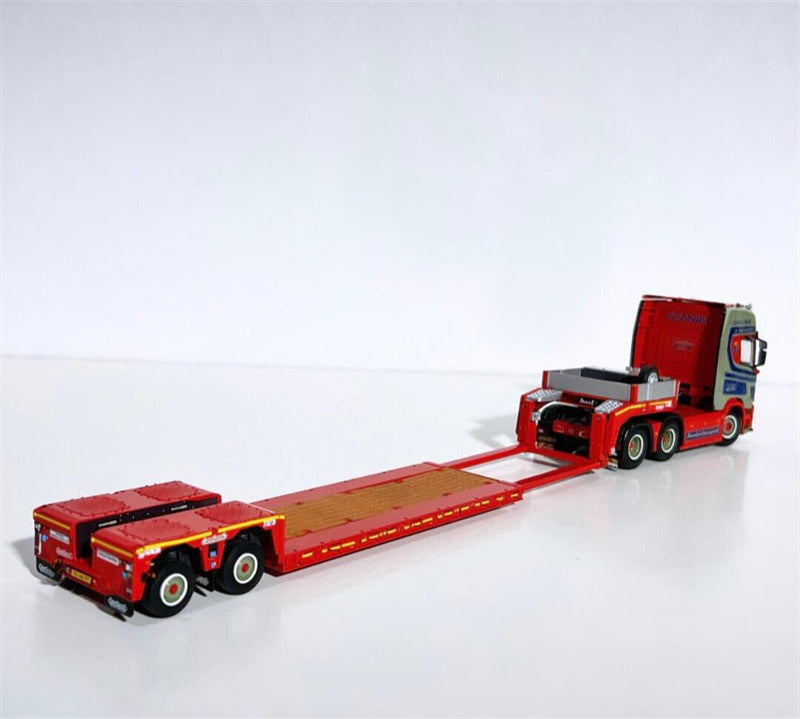 WSI SCANIA R HIGHLINE CR20H 6X2 TAG AXLE EURO LOW LOADER - 2 AXLE JAN HANSEN 1:50 Truck Pre-built Model