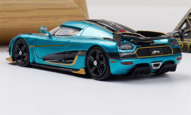 TPC Koenigsegg Agera RS Supercar Turquoise green Limited Edition 500PCS ONLY 1:64 Car Pre-built Model view2