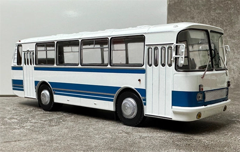 DEMPRICE Russian 695 Bus white - blue 1:43 Bus Pre-built Model view4
