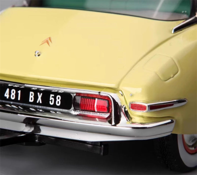 NOREV Citroen DS19 with trailer RV YELLOW WHITE 1:18 Car Pre-built Model view10