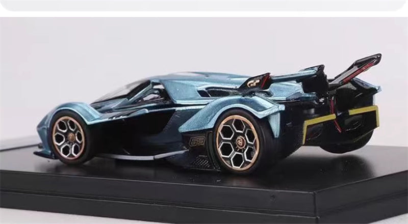 LeManFang Lamborghini V12 Vision VGT Concept Car ice blue 1:64 Car Pre-built Model view2
