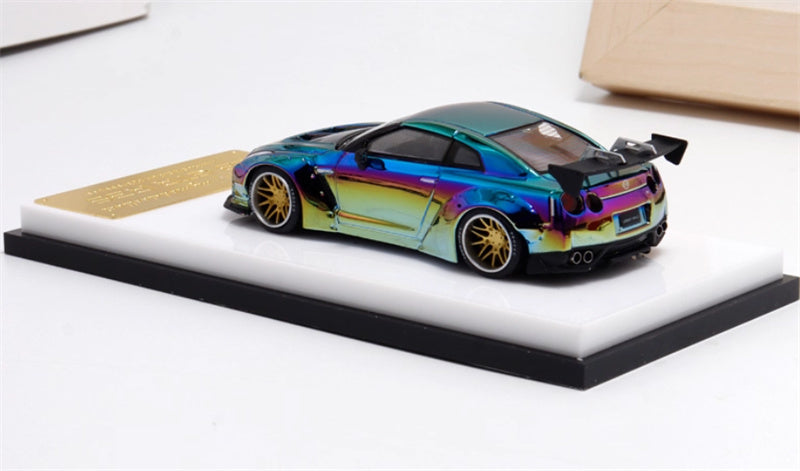 mymodelcollect Nissan GT-R R35 LBWK Limited Edition Electroplating dazzling color 1:64 Car Pre-built Model view2