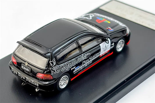 SW Honda Civic EG6 Black PlayStation Limited Edition 499PCS ONLY 1:64 Car Pre-built Model view2