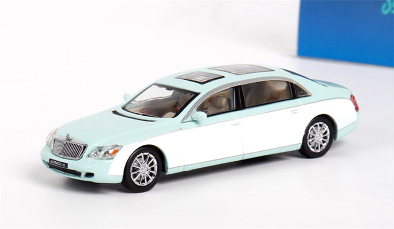 Stance Hunters Mercedes Maybach 62 Extended Edition T Blue / White 1:64 Car Pre-built Model view1