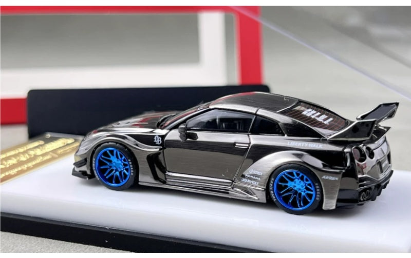 1:64 Nissan 35GT-RR   mymodelcollect Blue wheel electroplating brushed gray Limited Edition 999PCS ONLY DIECAST Model