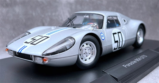 NOREV Porsche 904 GTS #50 silver 1:18 Car Pre-built Model view1