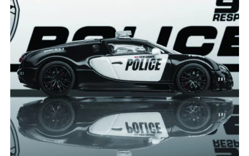 1:64 Bugatti Veyron Super Sport   Mortal Model Black police car Limited Edition 299PCS ONLY DIECAST Model