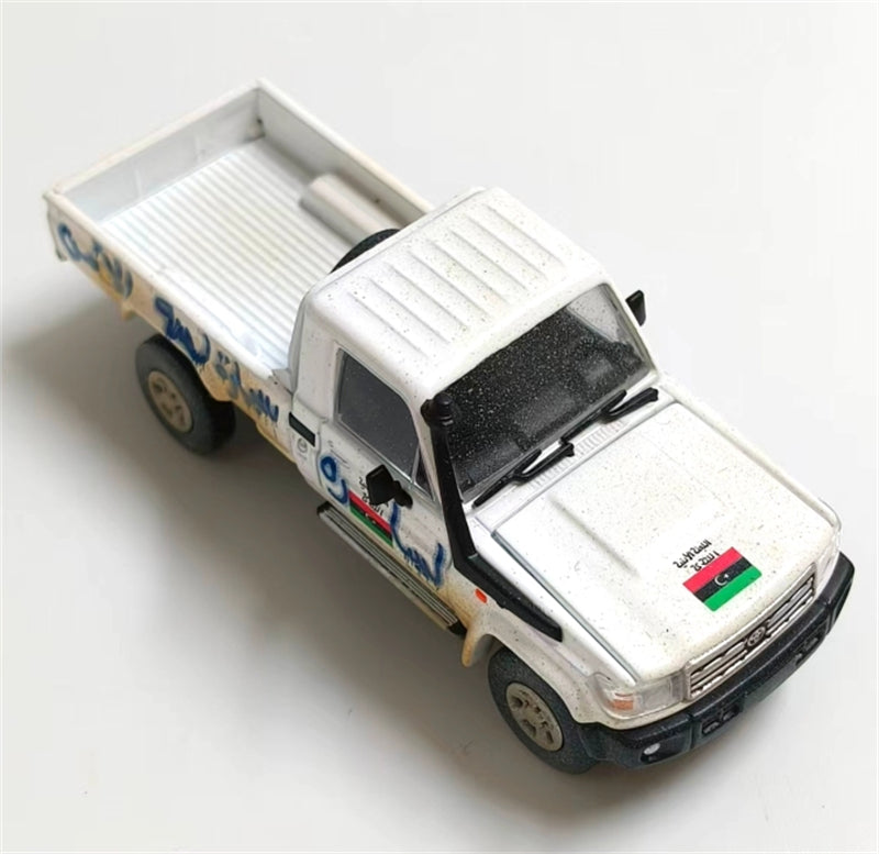 RHINO MODEL Toyota Land Cruiser LC79 White Dirty LX Pickup Truck 1:64 Truck Pre-built Model view4