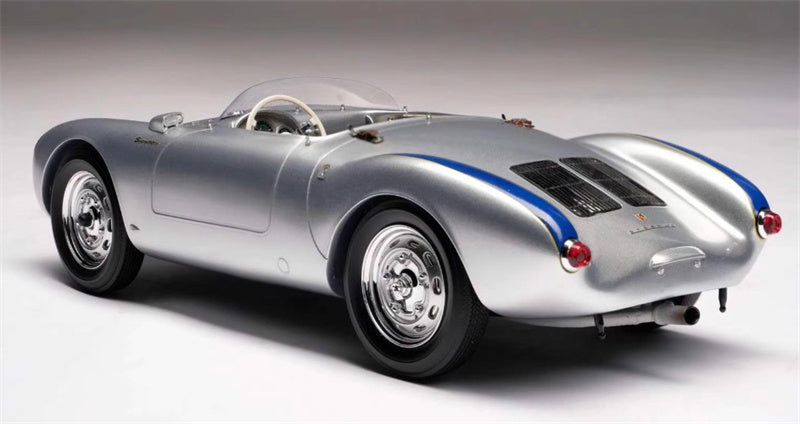 1:18 Porsche 550 SPYDER Silver Amalgam convertible Resin Car Model view7