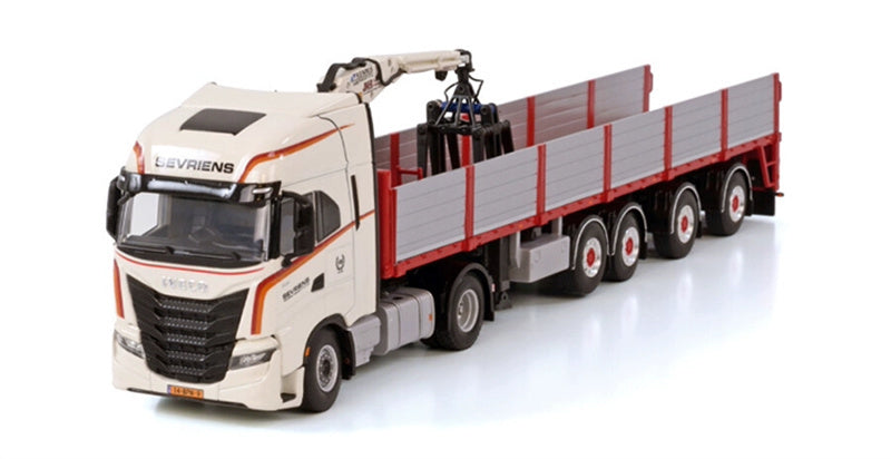 WSI IVECO S-WAY AS HIGH 4X2 BRICK TRAILER - 4 AXLE SEVRIENS 1:50 Truck Pre-built Model