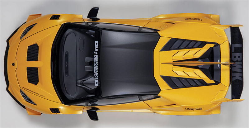AUTOART Lamborghini HURACAN GT supercar yellow LBWK AirREX Liberty Walk AK-produce LB PERFORMANCE 1:18 Car Pre-built Model view8