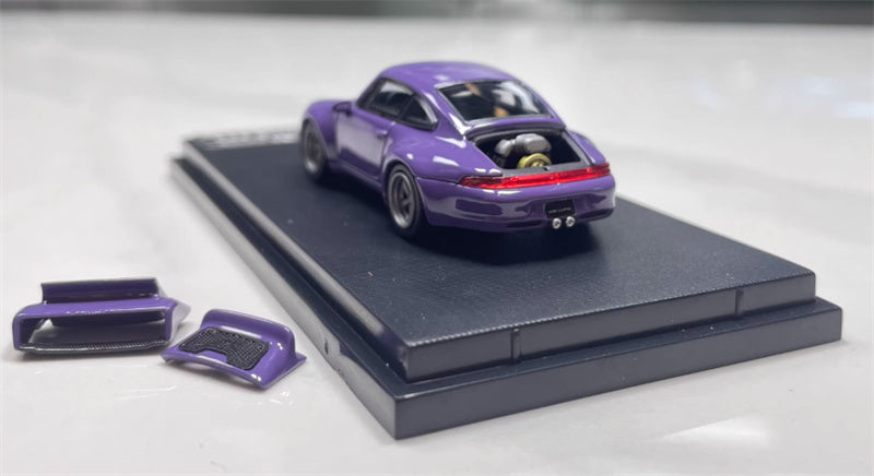 SW Porsche Gunther Werks 993 Dark Night Purple Hardtop Limited Edition 499PCS ONLY 1:64 car Pre-built Model view3