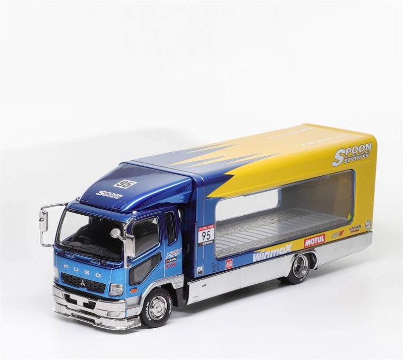 GCD Mitsubishi Mk2 fuso lifting type container truck transport SPOON sports Electroplated Blue RHD 1:64 Truck Pre-built Model view1