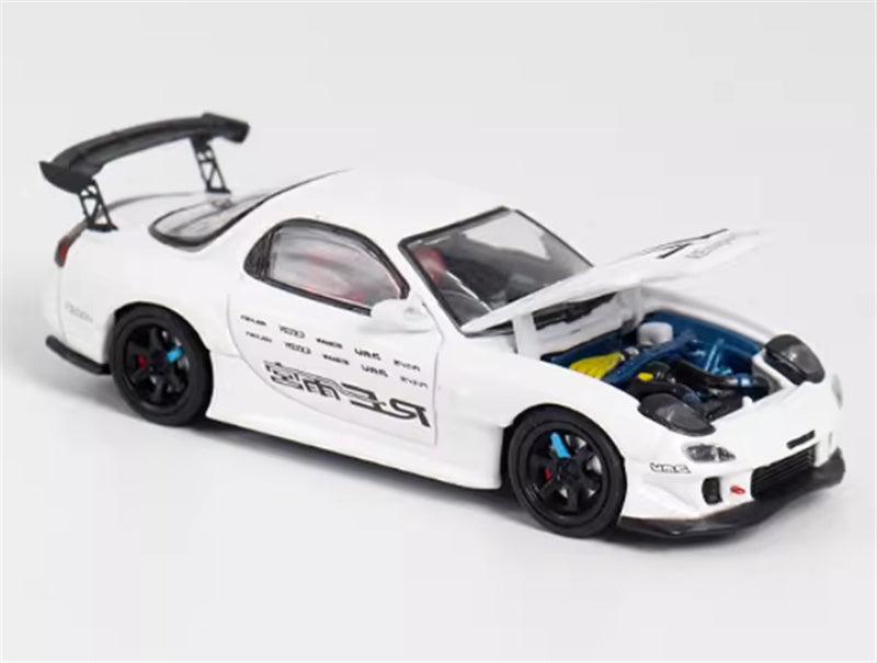 BSC Mazda RX7 Amemiya FD3S White 1:64 Car Pre-built Airliner Model Display view3