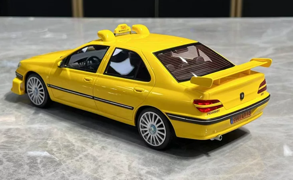 1:18 Peugeot 406  Yellow  VEHICLE Art Taxi Express with Wings LTD 300PCS ONLY Resin car Model