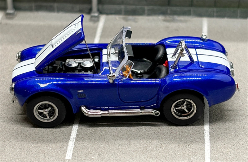 Fine works 64 Ford SHELBY 427S/C COBRA Limited Edition 499PCS ONLY Blue convertible with white stripes 1:64 Car Pre-built Model view6