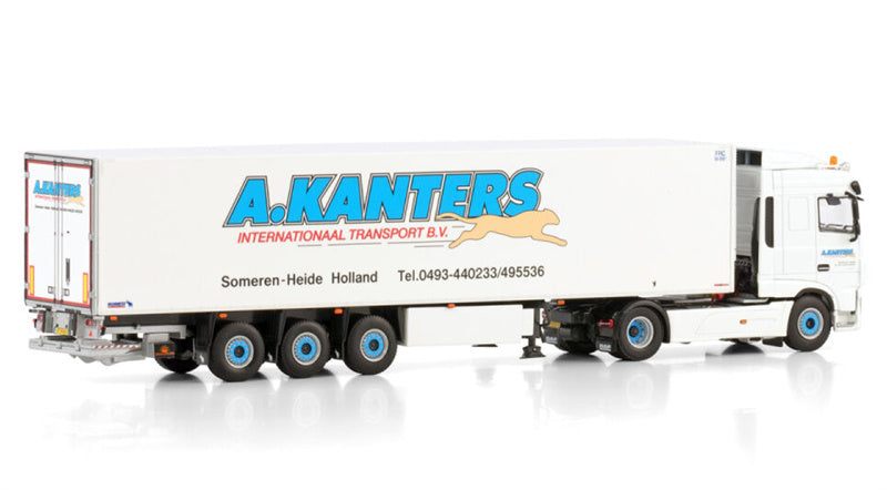WSI DAF XF SPACE CAB MY2017 4X2 REEFER TRAILER - 3 AXLE A. Kanters Transport 1:50 Truck Pre-built Model