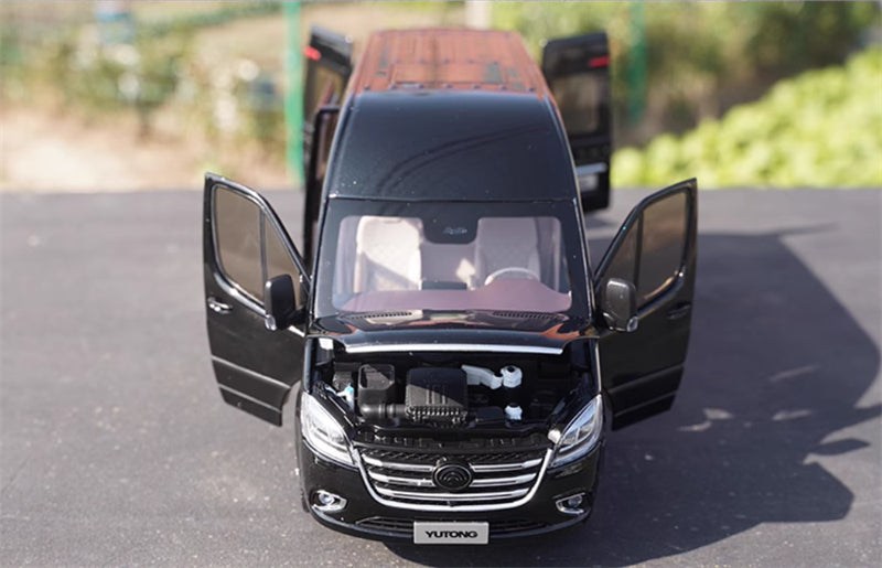 Yutong Tianjun V6 Light Bus New Energy Obsidian Black 1:24 Bus Pre-built Model