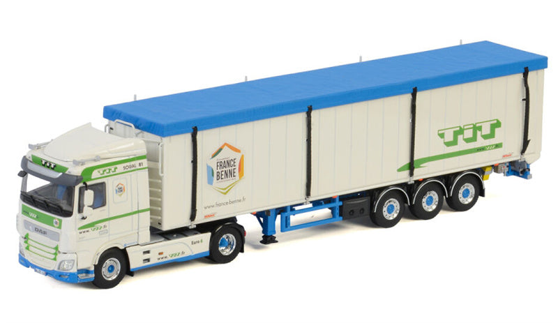 WSI DAF XF SPACE CAB MY2017 4x2 VOLUME TRAILER - 3 AXLE Transports TiT 1:50 Truck Pre-built Model