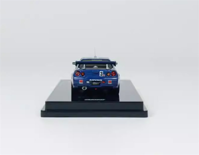 INNO64 2002 Nissan Skyline GT-R R34 #3 Blue 1:64 car Pre-built Model view6