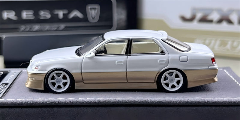 1:64 Toyota Cresta White/Gold 2-tone Mortal Model Limited Edition 1499PCS ONLY DIECAST Civil Car Model