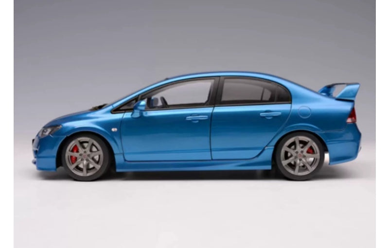 1:18 Honda Civic Type R FD2 Late Version MotorHelix Limited Edition 599PCS ONLY VIVID BLUE PEARL Diecast Model view3
