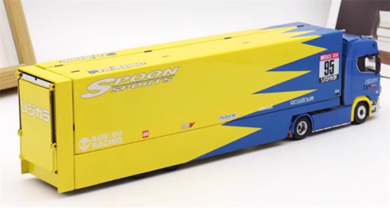 Star Model Scania S730 double decker transport vehicle SPOON 1:64 Truck Pre-built Model