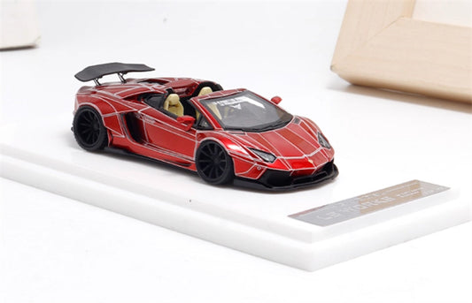 Flame Lamborghini LP700 Convertible Widebody Limited Edition 199PCS ONLY Red explosion pattern 1:64 Car Pre-built Model view1