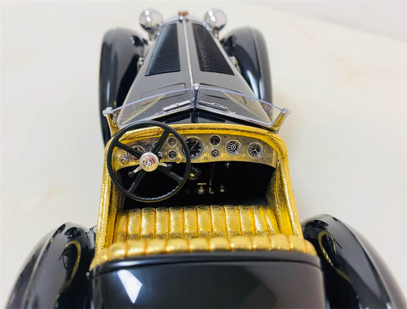 CMC Mercedes Benz SSK Trossi 1932 The Black Prince 25th Anniversary Commemorative w/ Gold Coin black Limited Edition 600PCS ONLY 1:18 Car Pre-built Model view2