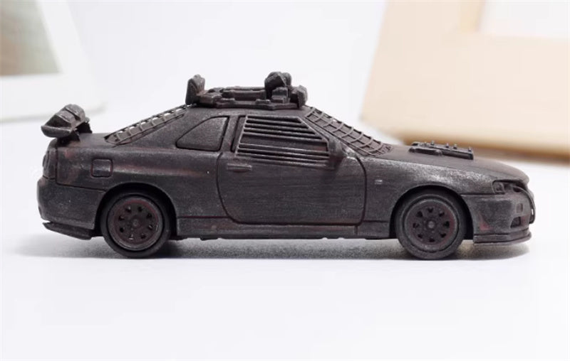Stance Hunters Nissan Skyline GTR BNR34 Mad Max Apocalypse Edition Distressed style Regular Version Limited Edition 499PCS ONLY 1:64 Car Pre-built Model view3