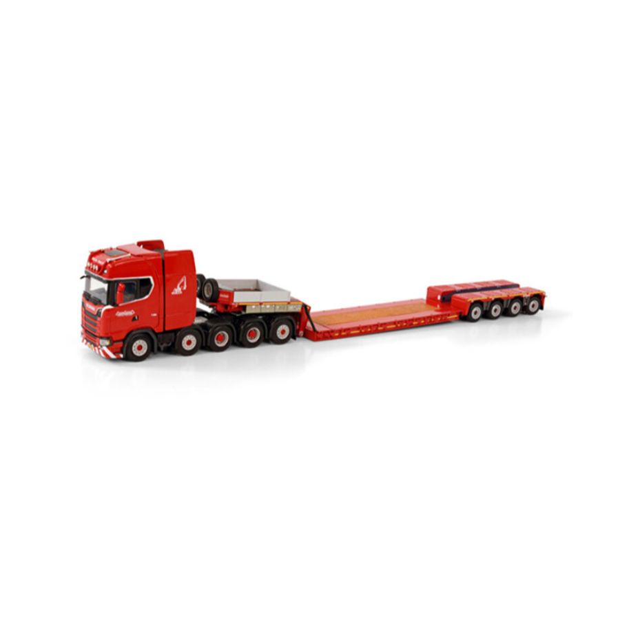 WSI SCANIA S HIGHLINE CS20H 10X4 LOW LOADER - 4 AXLE NOOTEBOOM RED LINE 1/50 DIECAST Truck Lorry