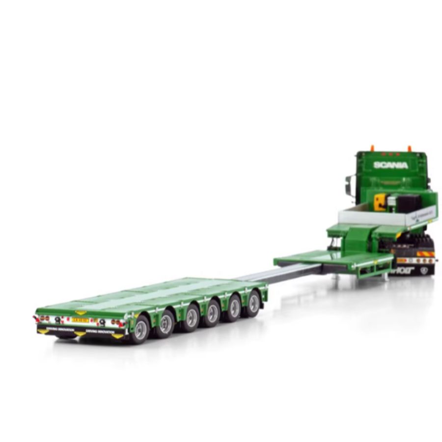 WSI  SCANIA R HIGHLINE CR20H 6X4 BROSHUIS SL 100 TONNER - 6 AXLE TAGE KRISTENSEN 1:50 DIECAST Car