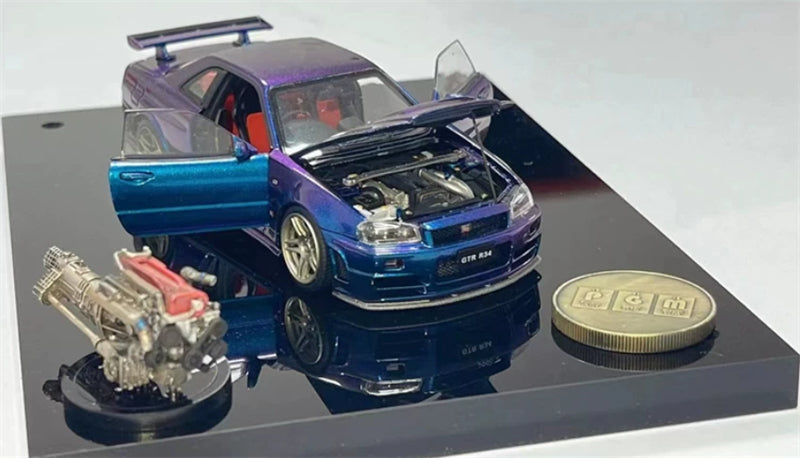 1:43 Nissan GT-R R34 Z Tune  chameleon PGM x onemodel Deluxe Edition Limited Edition 688PCS ONLY DIECAST Model