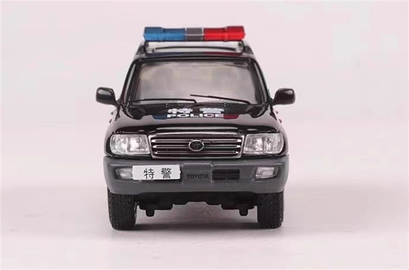 GCD Toyota Land Cruiser LC100 Police Car with 4 accessories LHD 1:64 Truck Pre-built Model view3