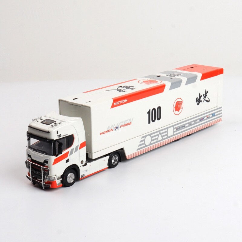 1:64 Scania S730 Honda Primo Chu Guang 100 Coating Red/White MAXWELL DIECAST Model
