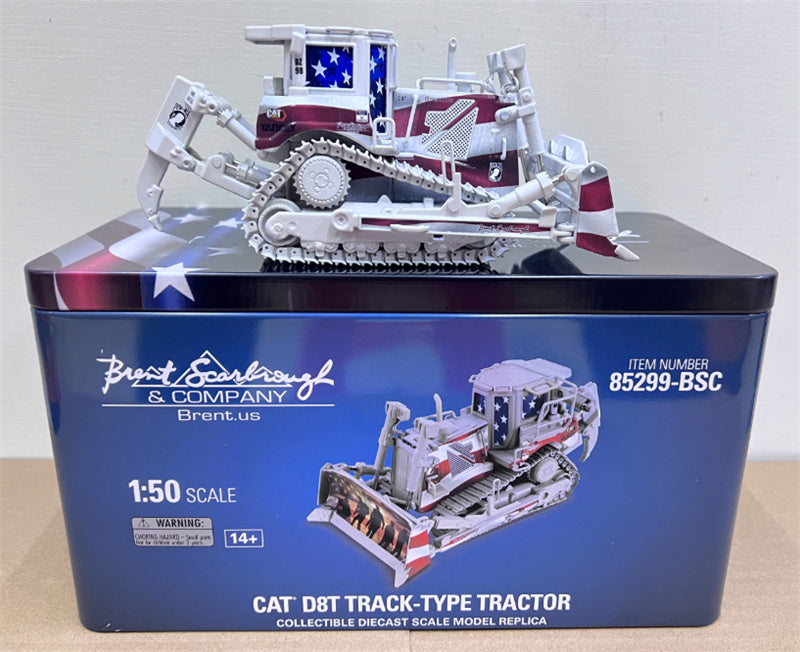 CATERPILLAR D8T Dozer with Special Patriotic Decoration Brent version Limited Collector's Edition 1:50 Truck Pre-built Model