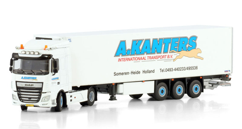 WSI DAF XF SPACE CAB MY2017 4X2 REEFER TRAILER - 3 AXLE A. Kanters Transport 1:50 Truck Pre-built Model