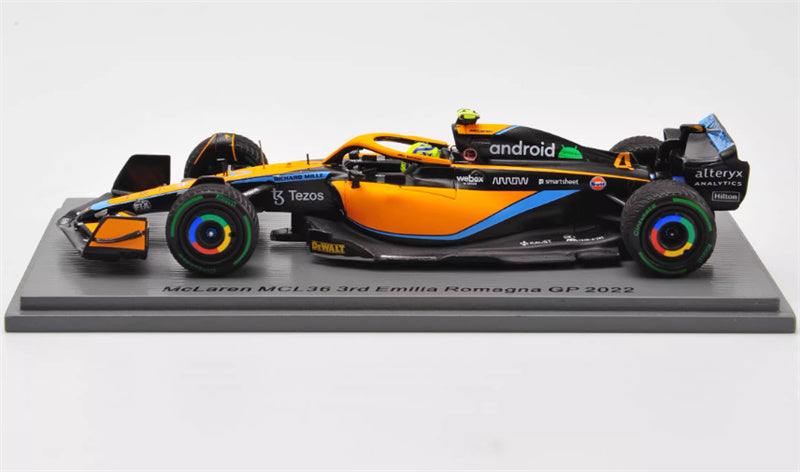 Spark Mclaren MCL36 3rd Emilia Romagna GP 2022 #4 Lando Norris 1:43 Car Pre-built Model view3