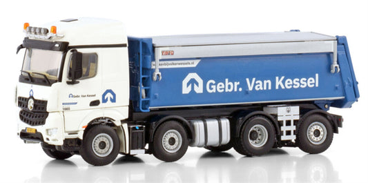 WSI AROCS MP4 2.300MM STREAM SPACE 8X2 TAG AXLE TIPPER TRUCK Gebr. van Kessel 1:50 Truck Pre-built Model