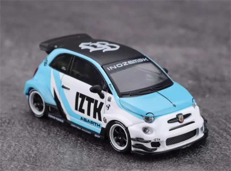 MINIGT LB-WORKS x Abas Works Abarth 595 IZTK blue-white color box packaging 1:64 Car Pre-built Model view5