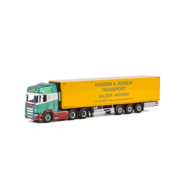 1:50 SCANIA HANSEN & JENSEN R HIGHLINE CR20H 6x2 REEFER TRAILER 3 AXLE WSI   DIECAST Model