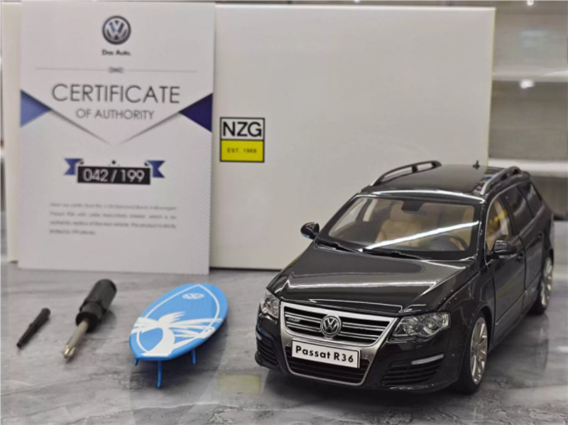 NZG Volkswagen VW Passat Estate R36 Classic ceramic jar Car Pearl black with pedal Limited Edition 199PCS ONLY 1:18 Car Pre-built Model view11