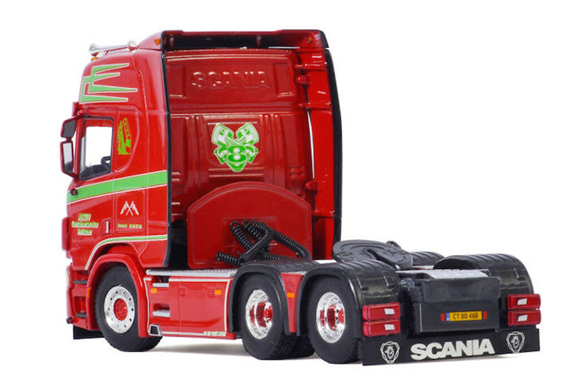 WSI SCANIA R HIGHLINE CR20H 6X2 TAG AXLE AKTIV CONTAINERSERVICE 1/50 Truck Pre-built Model