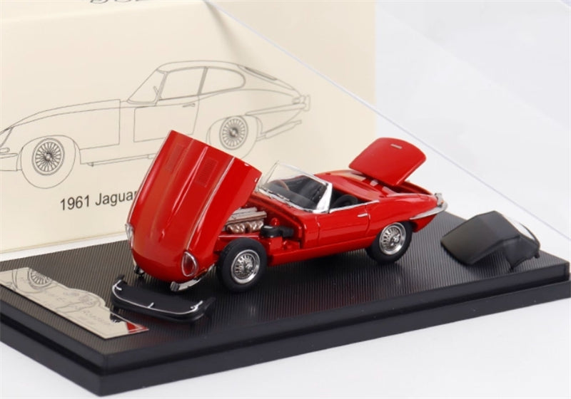 GFCC 1961 Jaguar E-Type Roadster Convertible Red Limited Edition 499PCS ONLY RHD 1:64 car Pre-built Model view8