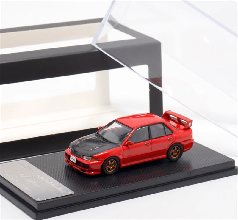 mymodelcollect Mitsubishi Lancer EVO III modified version Red carbon cover Limited Edition 999PCS ONLY 1:64 Car Pre-built Model view8