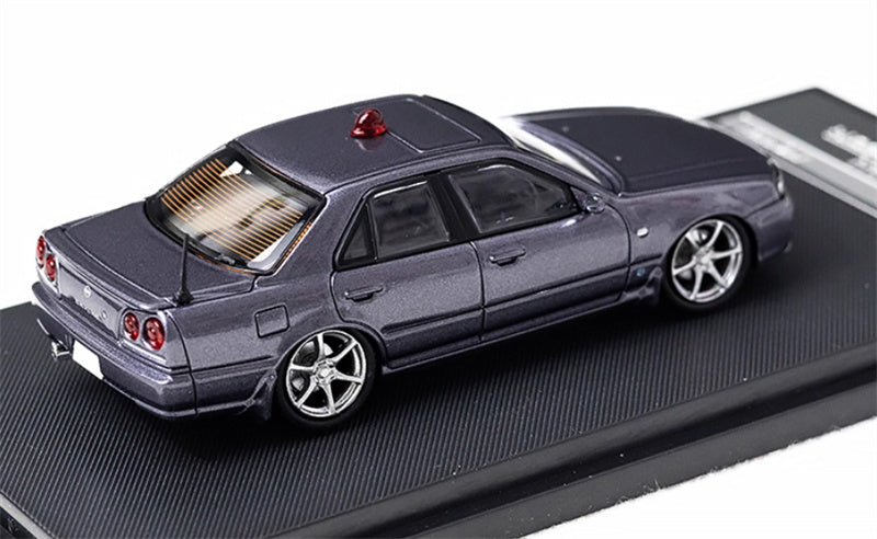 Mortal Nissan GTR ER34 25GT SKYLINE URAS Modified Edition Police car gray Limited Edition 699PCS ONLY 1:64 Car Pre-built Model view4