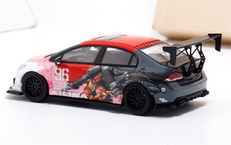 COOL.CAR Honda Civic FD2 explosive redesign mecha livery Red regular version Limited Edition 500PCS ONLY 1:64 Car Pre-built Model view2